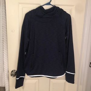 navy blue patterned hoodie